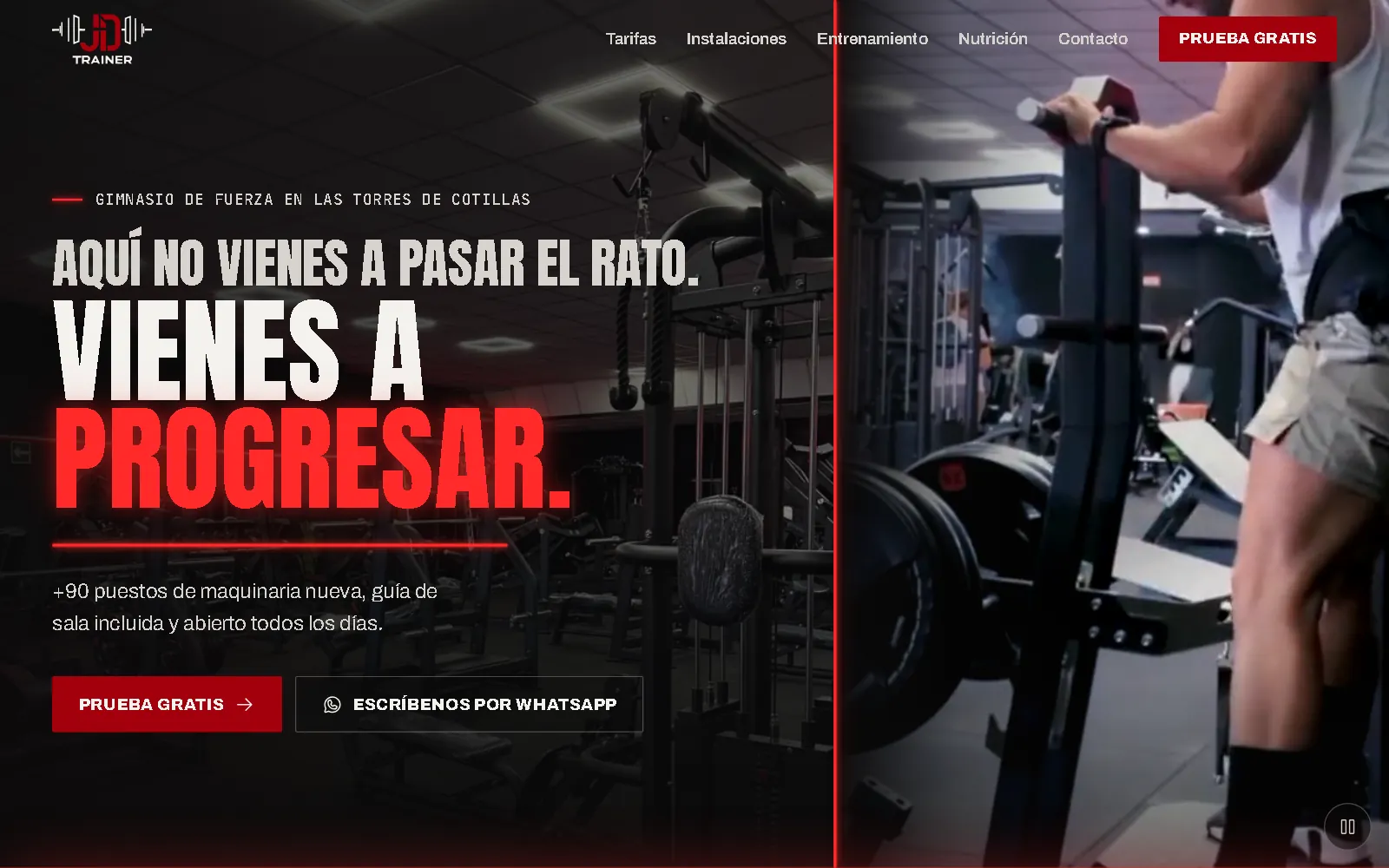 Portada de la web de JD Trainer