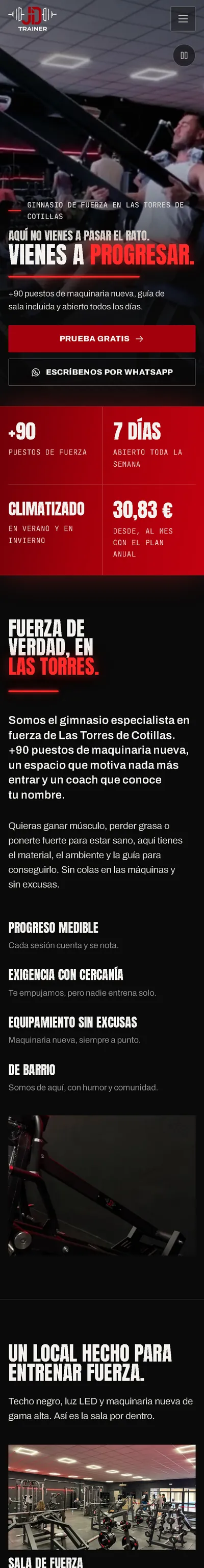 JD Trainer Gym en un móvil